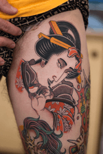 GEISHA (芸者) HOLDING A HOJU (SACRED GEM WHICH MAKES YOUR WISHES COME TRUE)