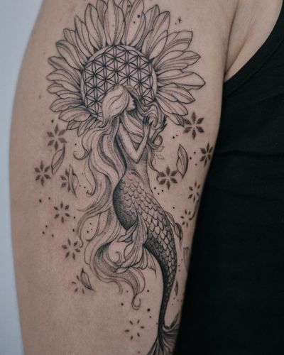 Mermaid and sunflower 