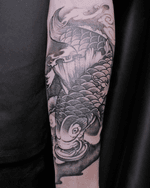 Grayscale Koi Fish