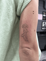 Mushroom and Name Tattoo