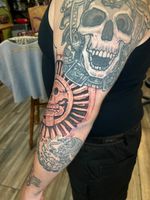 Aztec Sun Stone Tattoo