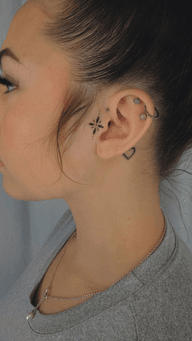 Tiny Star and Dot Ear Tattoo
