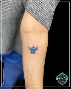 Stitch with Hearts Tattoo