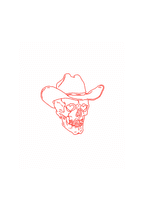 Cowboy Skull with Heart Eyes
