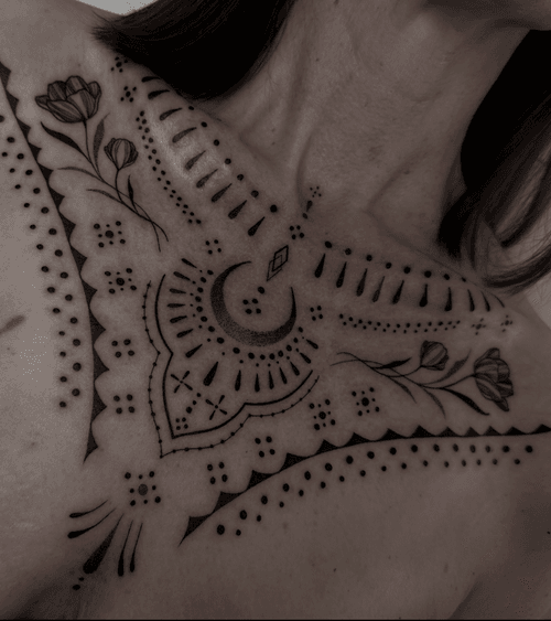 Ornamental Chest Bandana with Moon