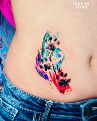 Watercolor pet tattoo 