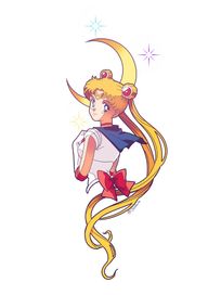 Full colour detailed anime sailor moon design in colour or black and grey for manga lovers and 90s kids