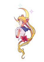 Full colour detailed anime sailor moon design in colour or black and grey for manga lovers and 90s kids