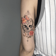 Skull with Floral Design