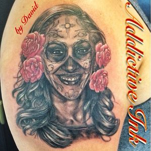 Thank you Daniel for giving me the honor of doing this special tattoo for you! By David.
#albuquerque #albuquerquenm #addictiveinktattooshop #dayofthedead #diadelosmuertos #sugarskull
