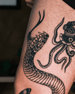 Snake and Octopus Tattoo
