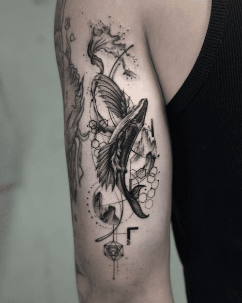 Whale Geometric Tattoo
