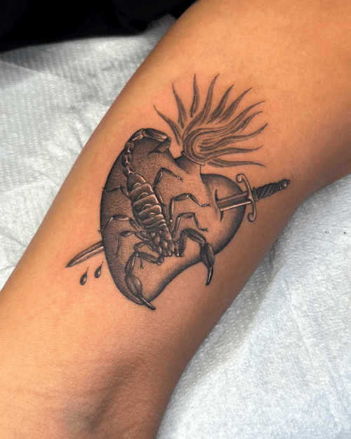 Scorpion Heart Tattoo