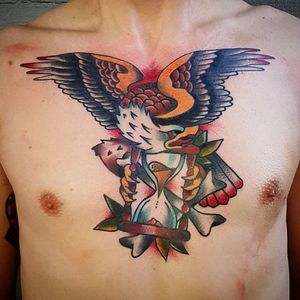 Tattoo by Max Weber #traditional #chest #animalfarmtattoo #traditionaltattoo #chicago