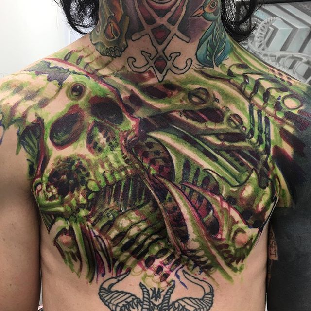 Ink Master on Instagram Bob Jones biomechanical chest piece bends with  the body giving it another level of depth and a new illusion with every  movement
