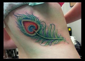 Color feather tattoo #feather #claysmith #mtvernonbodyart