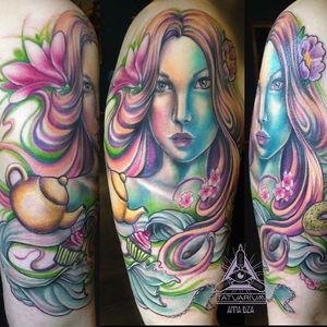 Tattoo done by Anna #color #woman #portrait #tatuarium
