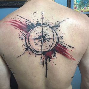 Tattoo done by Trey #redshorestattoo #texas #compass 