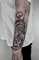 Pocket Watch Rose Tattoo
