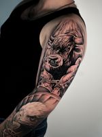 Chained Bull and Eagle Sleeve