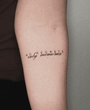 Small lettering tattoo style