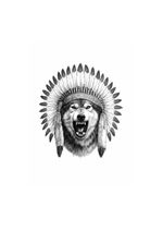 Wolf Headdress Tattoo Design