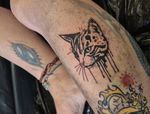 Abstract Cat Head Tattoo