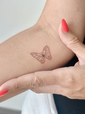 Butterfly-Single needle tattoo #singleneedletattoo #butterflytattoo