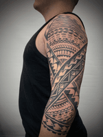 Polynesian Tribal Blackwork Tattoo