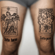 Tarot Card Leg Tattoos
