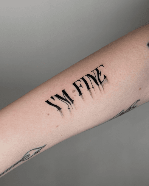 I'm Fine Melting Text