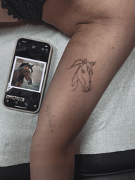 In a memory of her horse, forever with her