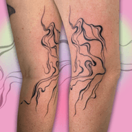 Blackwork abstract waterfalls!