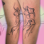 Blackwork abstract waterfalls!