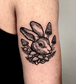 Rabbit and Mushroom Tattoo