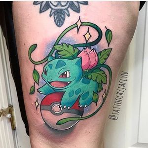 Ivysaur by Jackie Huertas #davincitattoo #pokemon #ivysaur #pokemontattoo
