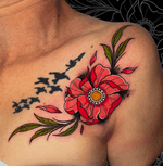 Flower and Birds Tattoo