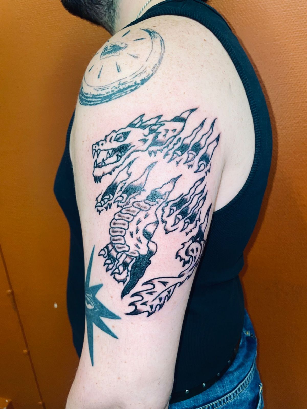 floral back tattoo