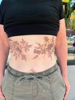 Floral Midsection Tattoo