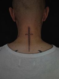 Neck Sword Tattoo