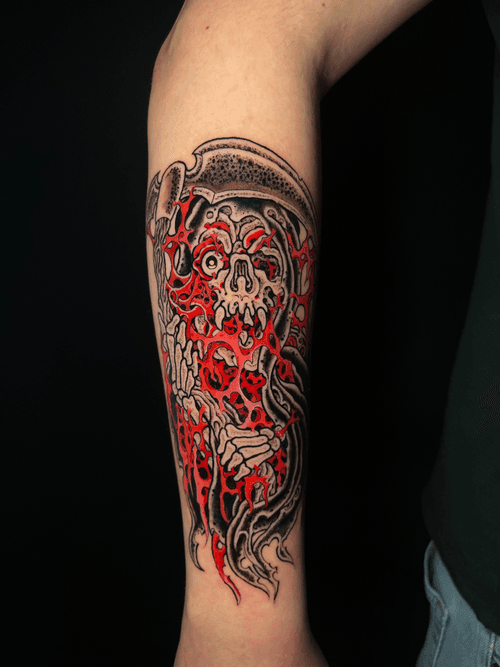 Vibrant Grim Reaper Skull