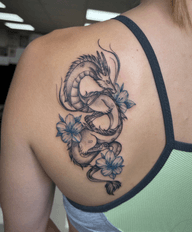 Dragon with Flowers
