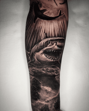 Realistic great white shark forearm piece 