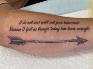 Quote and Arrow Tattoo