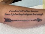 Arrow and Quote Tattoo