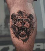 Roaring Lion Head Tattoo