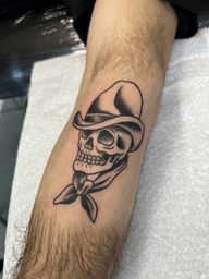 Skull with Cowboy Hat Tattoo