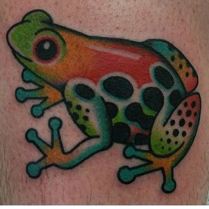 Frog done by tonysilvatattoo here at #electricarrowtattoo #traditionaltattoo #besttraditionaltattoo #boldwillhold #tattoos