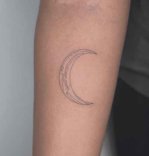 Minimalist Crescent Moon Outline