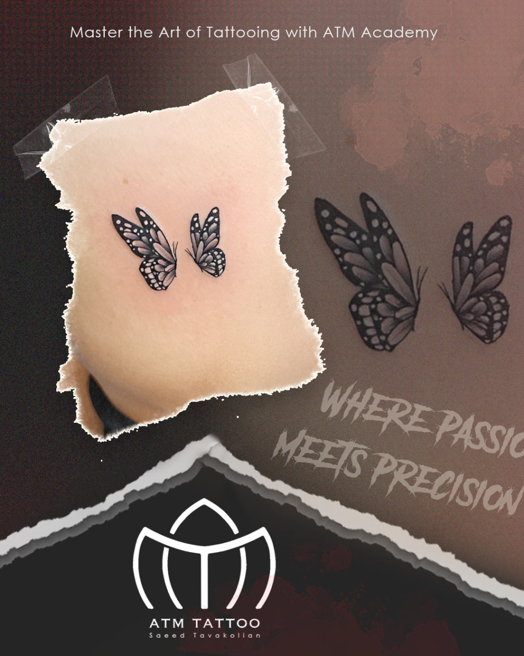 Memorial Butterfly Angel Wings Tattoo